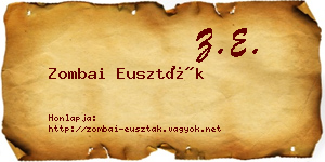 Zombai Euszták névjegykártya